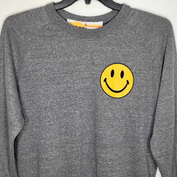 Aviator Nation Smiley Face Crew Neck Sweater Size Small - Picture 2 of 8